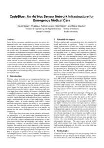 Telecommunications engineering / Wireless sensor network / Mobile computers / Sensor node / Wireless ad-hoc network / Mobile ad hoc network / Bluetooth / Personal digital assistant / Telemetry / Technology / Wireless networking / Wireless