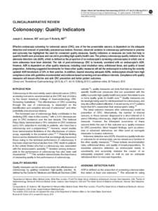 Colonoscopy: Quality Indicators