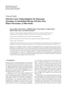 Selective Laser Trabeculoplasty for Glaucoma Secondary to Emulsified Silicone Oil after Pars Plana Vitrectomy: A Pilot Study