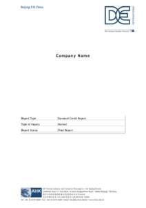 Company Name  Report Type Standard Credit Report