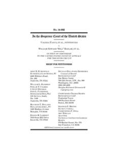 NoIn the Supreme Court of the United States VALERIA TANCO, ET AL., PETITIONERS v. WILLIAM EDWARD “BILL” HASLAM, ET AL.