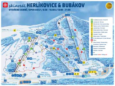  skiareál HERLÍKOVICE & BUBÁKOV OTEVŘENO DENNĚ / OPEN DAILY / 8::00 & 18::00 Bouda Žalý  Přední Žalý 1019 m