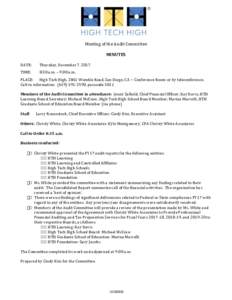 Meeting	of	the	Audit	Committee MINUTES	 	 DATE: