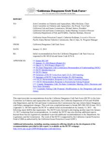 REPORT TO: Joint Committee on Fisheries and Aquaculture, Mike McGuire, Chair Joint Committee on Fisheries and Aquaculture, Jim Wood, Vice Chair California Fish and Game Commission, Michael Sutton, President