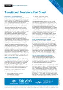 Fact sheet  Miscellaneous Award 2010 Transitional Provisions Fact Sheet Introduction to Transitional Provisions