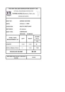 THE NEW ZEALAND BOWHUNTERS SOCIETY INC. OFFICIAL RECORDING SYSTEM FOR TAPERED HORNS Chamois, Tahr, etc (DOUGLAS SCORE)