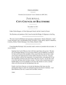 TWENTY-FIFTH DAY  FOURTH COUNCILMANIC YEAR - SESSION OFJOURNAL CITY COUNCIL OF BALTIMORE