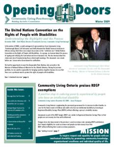 Community Living Peterborough Winter 2009 Building Inclusive Communities  The United Nations Convention on the