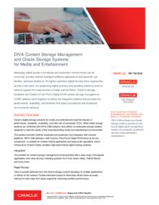 DIVA Content Storage Management and Oracle Storage Systems for Media and Entertainment