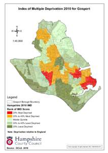 Index of Multiple Deprivation 2010 for Gosport  / 1:40,868  Legend