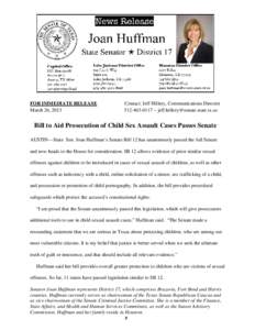 Sexual assault / Joan Huffman / Crime / Medicine / Gender / Criminology / Gender-based violence / Rape