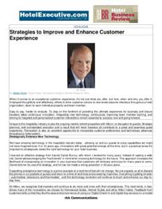 Link to article  Strategies to Improve and Enhance Customer Experience  Mr. Kurre