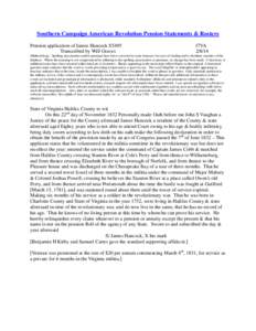 Southern Campaign American Revolution Pension Statements & Rosters Pension application of James Hancock S5495 Transcribed by Will Graves f7VA[removed]