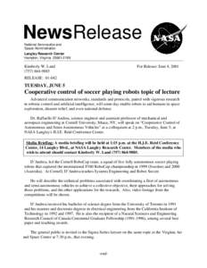 NewsRelease National Aeronautics and Space Administration Langley Research Center Hampton, Virginia[removed]