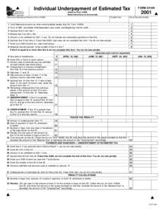 Individual Underpayment of Estimated Tax  nebraska department of revenue Name and Address as Shown on Form 1040N