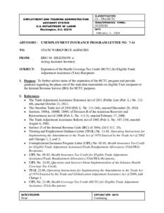 United States Department of Labor / Social security / 111th United States Congress / TAA / Unemployment benefits / Income tax in the United States / American Recovery and Reinvestment Act / Socioeconomics / Social programs / Government / Trade Adjustment Assistance