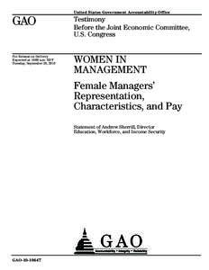 United States Government Accountability Office  GAO Testimony Before the Joint Economic Committee,