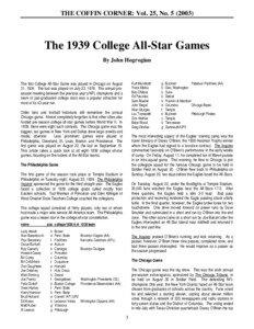 The 1939 College All-Star Games