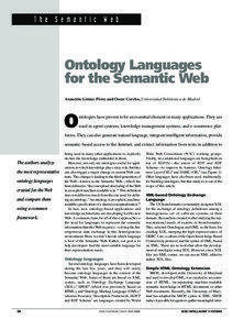The Semantic Web  Ontology Languages