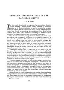 GEODETIC OBSERVATIONS IN THE CANADIAN ARCTIC