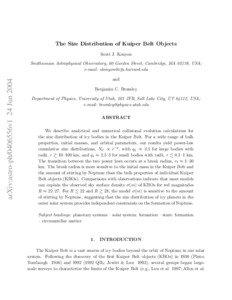 The Size Distribution of Kuiper Belt Objects Scott J. Kenyon