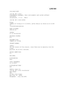 L2[removed]SC22/WG20 N900 ISO/IEC JTC 1/SC22 Programming languages, their environments and system software interfaces Secretariat: U.S.A. (ANSI)