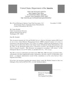 United States Department of the Interior FISH AND WILDLIFE SERVICE New England Field Office 70 Commercial Street, Suite 300 Concord, New Hampshire[removed]http://www.fws. gov/northeastlneweng landfieldoffice