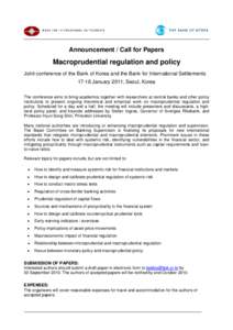 Finance / International finance institutions / Systemic risk / Banking / Macroprudential policy / Basel Committee on Banking Supervision / Bank regulation / Financial regulation / Stefan Ingves / Central banks / Economics / Financial economics