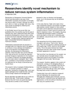 Researchers identify novel mechanism to reduce nervous system inflammation