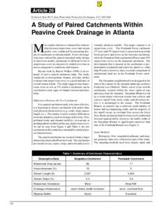 Article 26 Technical Note #111 from Watershed Protection Techniques 3(2): [removed]A Study of Paired Catchments Within Peavine Creek Drainage in Atlanta
