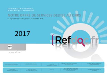 fourniture de documents scientifiques et techniques notre offre de services dediee au cnrs En vigueur du 1 er Janvier jusqu’au 31 décembre 2017