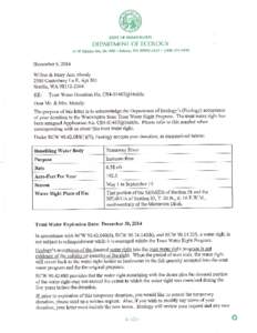 Trust Water Donation Letter for CS4-01467@16sb3c for Wilbur and Mary Ann Mundy, Kittitas County