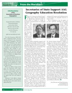 From the Meridian  November 2011 AAG Newsletter of the