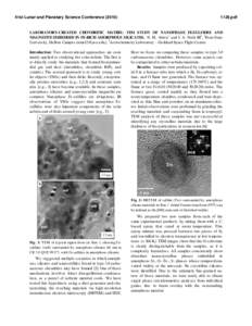 41st Lunar and Planetary Science Conference[removed]pdf LABORATORY-CREATED CHONDRITIC MATRIX: TEM STUDY OF NANOPHASE FE-SULFIDES AND MAGNETITE EMBEDDED IN FE-RICH AMORPHOUS SILICATES. N. M. Abreu 1 and J. A. Nuth II