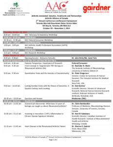 2nd Arthritis Alliance Conference and Research Symposium