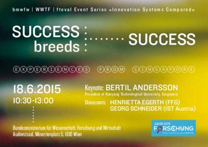 bmwfw | WWTF | fteval Event Series »Innovation Systems Compared«  SUCCESS breeds  SUCCESS