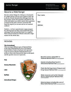 Junior Ranger  National Park Service U.S. Department of the Interior Point Reyes National Seashore