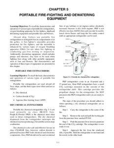 CHAPTER 5 PORTABLE FIRE-FIGHTING AND DEWATERING EQUIPMENT