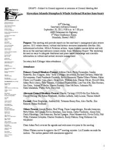 DRAFT – Subject to Council approval or revisions at Council Meeting #64 Hawaiian Islands Humpback Whale National Marine Sanctuary NON-GOVERNMENT (Voting) Tetsuzan Benny Ron Business Commerce