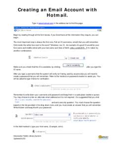 Microsoft Word - Creating an Email address - Hotmail.docx