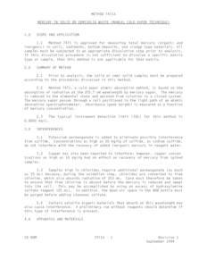 METHOD 7471A MERCURY IN SOLID OR SEMISOLID WASTE (MANUAL COLD-VAPOR TECHNIQUE[removed]SCOPE AND APPLICATION