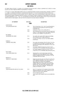 442  AIRPORT DIAGRAMS HOT SPOTS  An “Airport surface hot spot” is a location on an aerodrome movement area with a history or potential risk of collision or runway