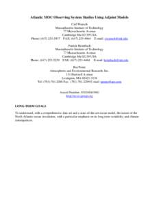 Climatology / Thermohaline circulation / Global climate model / Carl Wunsch / Climate change / Physical oceanography / Atmospheric sciences / Science