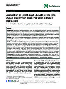Association of Intact dupA (dupA1) rather than dupA1 cluster with duodenal ulcer in Indian population