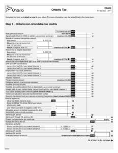 ON428  Ontario Tax T1 General – 2011