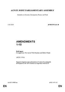 International development / ACP–EU Joint Parliamentary Assembly / Marielle de Sarnez / Economic integration / Economic Partnership Agreements / Marielle / African /  Caribbean and Pacific Group of States / Filip Kaczmarek / Customs union / International trade / International relations / International economics