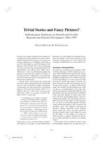 TRIVIAL STORIES AND FANCY P ICTURES?  Trivial Stories and Fancy Pictures?