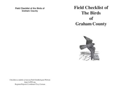 [removed]Note Field Checklist of the Birds of Graham County