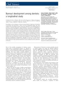 Burnout development among dentists: a longitudinal study