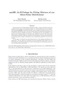 Probability distributions / Bayesian statistics / Statistical models / Von Mises distribution / Expectation–maximization algorithm / Mixture model / Maximum likelihood / Mixture distribution / Von Mises–Fisher distribution / Statistics / Estimation theory / Directional statistics